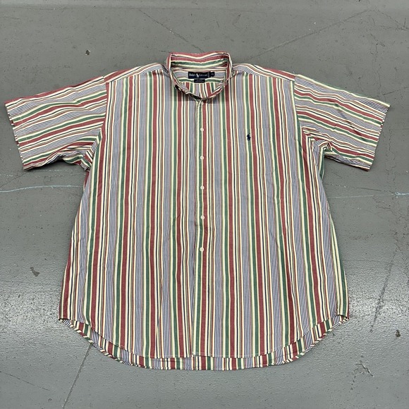 Ralph Lauren Shirt Mens XL Multicolor Stripe Blaire Short Sleeve Button Up - Picture 3 of 8